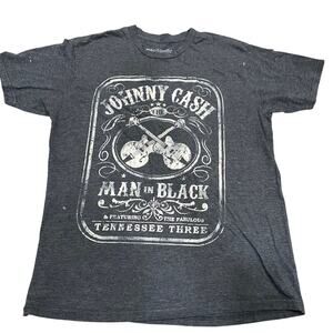 🥗 Johnny Cash Tee Size Extra Large Grey "The Man In Black" Logo Graphic T-Shirt